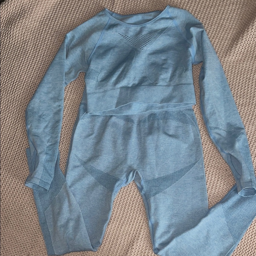 Blue Long Sleeve Activewear Set